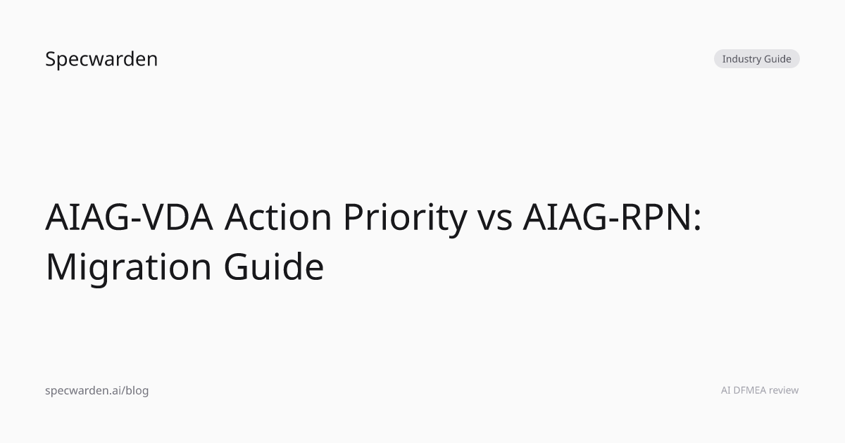 AIAG-VDA Action Priority vs AIAG-RPN: Migration Guide — Specwarden